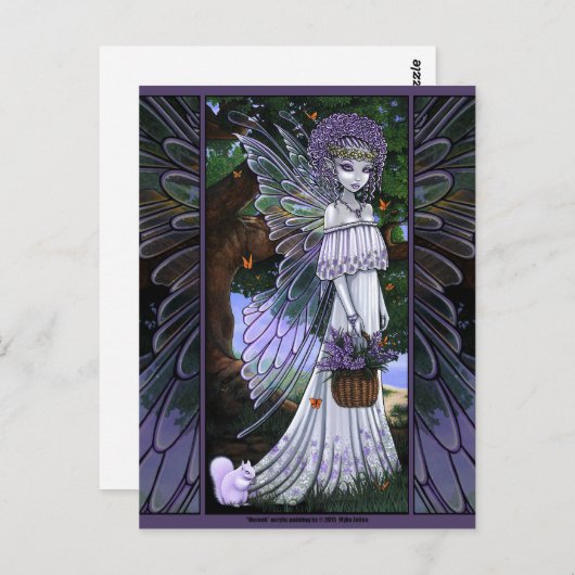Nevaeh Lavender Spring Fairy Postkarte (Vorne/Hinten)