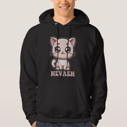 Nevaeh Niedlich Kitty Cat Design für Mädchen Name  Hoodie (Vorderseite)