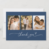 NEVE Navy Blue Foto Hochzeit Danke Karte (Vorderseite)