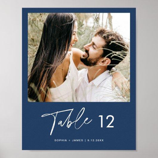 NEVE Navy Blue Foto Tischnummer 8x10 Poster (Vorne)