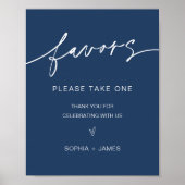 NEVE Navy Gastgeschenke Hochzeiten unterzeichnen Poster (Vorne)