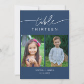 NEVE Navy Kinder Fotos Tischnummer Card 12x18 (Vorderseite)