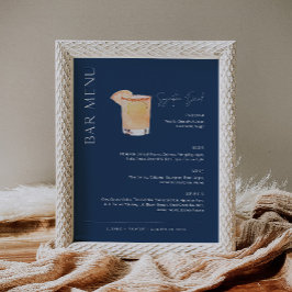 NEVE Navy Signature Drink Hochzeit Bar Sign Poster
