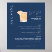 NEVE Navy Signature Drink Hochzeit Bar Sign Poster (Vorne)