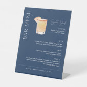 NEVE Navy Signature Drink Wedding Bar Menu Sockelschild (Vorderseite)