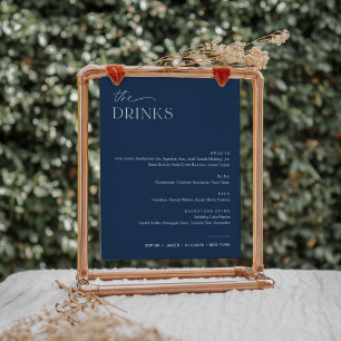 NEVE Navy Wedding Bar Drink Menü Signing Poster
