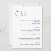 NEVE Navy Wedding Dinner Menu 12x18 Card Einladung (Vorderseite)