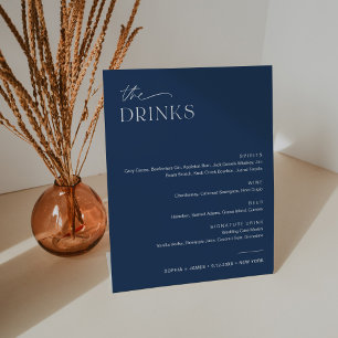 NEVE Navy WedgeDrink Bar Menu Sockelschild