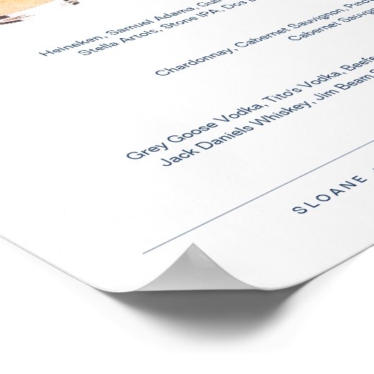 NEVE Signature Drink Wedding Bar Menu Signature-Ze Poster (Ecke)