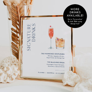 NEVE Signature Drinks Hochzeitszeichen der Marine Poster