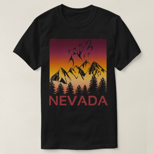 Neveda Sunset Wolf Howling am Mond Trees und M T-Shirt (Design vorne)