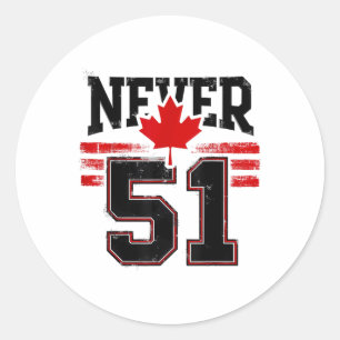 Never 51 Kanada Ahornblatt Vintage abgenutzt Cana Runder Aufkleber