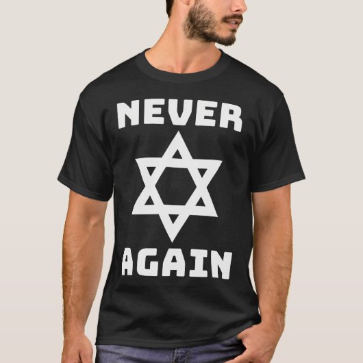 Never Again Jewish Hebrew Maccabim Israel Peace Ha T-Shirt (Vorderseite)