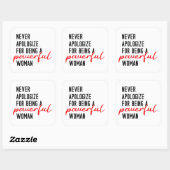 Never Apologize For Being A Powerful Woman Sticker (Blatt)