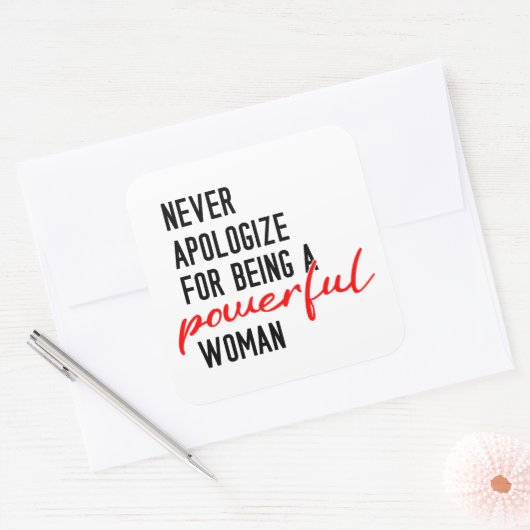 Never Apologize For Being A Powerful Woman Sticker (Umschlag)