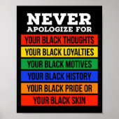 Never Apologize For Your Blackness - Black History Poster (Vorne)