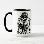 Never Better Skeleton  Funny Retro Halloween Mug  Tasse (Links)