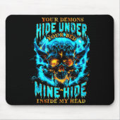 Never Better Skeleton Messy Bun Drinking Coffee Me Mousepad (Vorne)