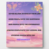 Never blame anyone fotoplatte (Vorderseite)