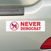 Never Democrat Autoaufkleber (Auf Auto)