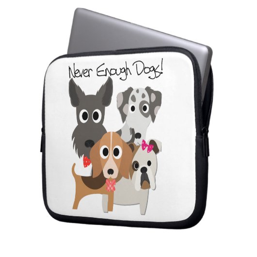 Never Enough Dogs Laptopschutzhülle (Vorderseite Links)