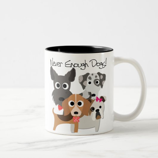 Never Enough Dogs Zweifarbige Tasse (Rechts)