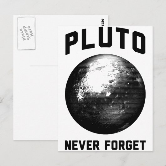 Never Forget Pluto Postkarte (Vorne/Hinten)