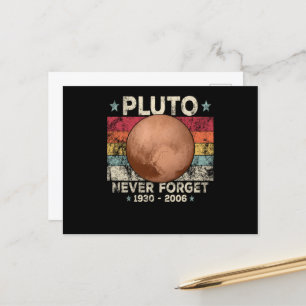 Never Forget Pluto Retro Space Science Postkarte