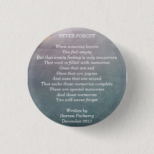 "Never Forget" poem - Button