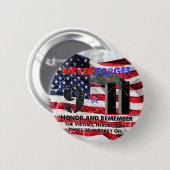 Never Forget September 11 Button (Vorne & Hinten)