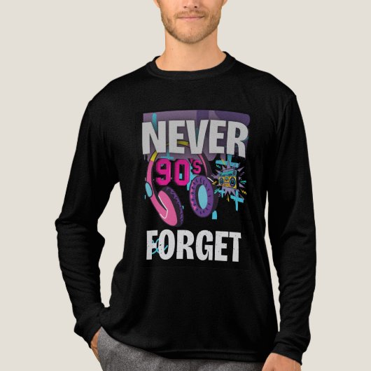 Never Forget the 90s Retro Art Print Tri-Blend Shirt (Vorderseite)
