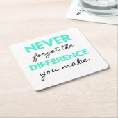 Never Forget The Difference You Make 2 Rechteckiger Pappuntersetzer (angewinkelt)