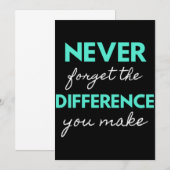 Never Forget The Difference You Make Dankeskarte (Vorne/Hinten)