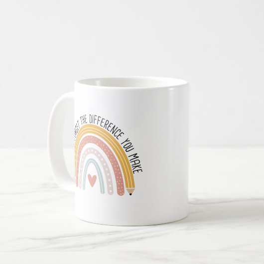 Never Forget the Difference You Make, Teacher Gift Kaffeetasse (Vorderseite Links)