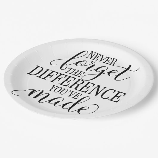 Never Forget the Difference You’ve Made Pappteller (Schrägansicht)
