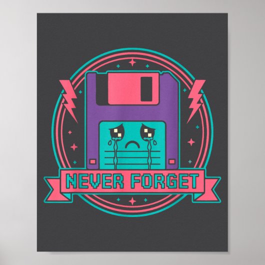 Never Forget Vintage Computer Tech  Poster (Vorne)