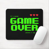 'Never GAME OVER' Retro-80er-Computerfreaks Mousepad (Mit Mouse)
