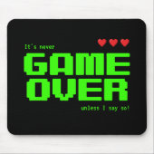 'Never GAME OVER' Retro-80er-Computerfreaks Mousepad (Vorne)