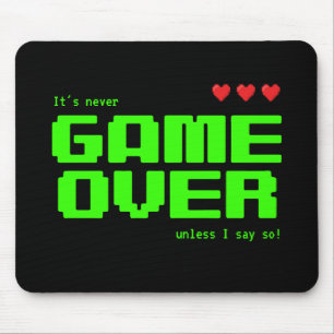 'Never GAME OVER' Retro-80er-Computerfreaks Mousepad