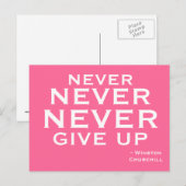 Never Give Up - Motivational Postcard Postkarte (Vorne/Hinten)