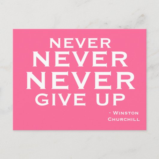 Never Give Up - Motivational Postcard Postkarte (Vorderseite)