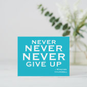 Never Give Up - Motivational Postcard Postkarte (Stehend Vorderseite)