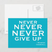 Never Give Up - Motivational Postcard Postkarte (Vorne/Hinten)