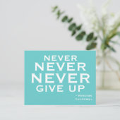 Never Give Up - Motivational Postcard Postkarte (Stehend Vorderseite)