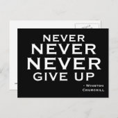 Never Give Up - Motivational Postcard Postkarte (Vorne/Hinten)