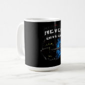 Never Give Up – Resilience Gym Motivation Kaffeetasse (Vorderseite Links)