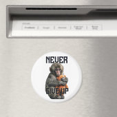 Never Give Up - Resilient Baby Monkey with Teddy B Magnet (In Situ (Geschirrspüler))