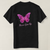 Never Give up  T-Shirt (Design Rückseite)