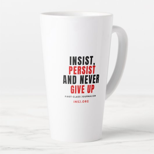 Never Give Up Two-Tone Mug Milchtasse (Rechte Ecke)