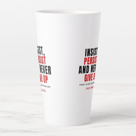 Never Give Up Two-Tone Mug Milchtasse (Vorderseite)